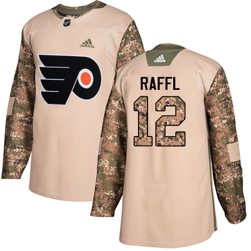 Adidas Flyers #12 Michael Raffl Camo Authentic Veterans Day Stitched NHL Jersey - Click Image to Close